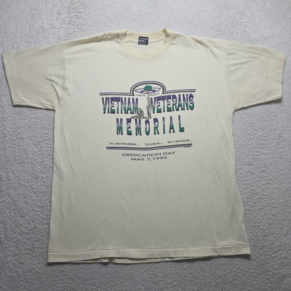 VTG Vietnam Veterans T-Shirt Mens XL Memorial Dedication Day Mens New Jersey USA